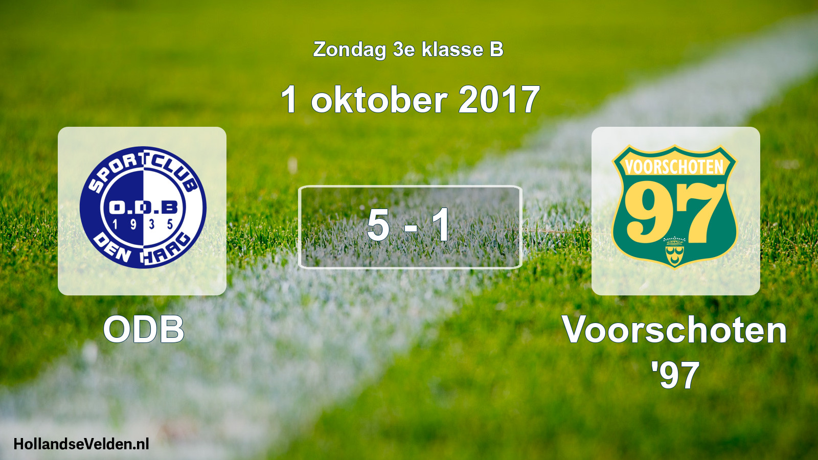 Total number of matches played: ODB - Voorschoten '97 5 - 1 (1 October 2017)