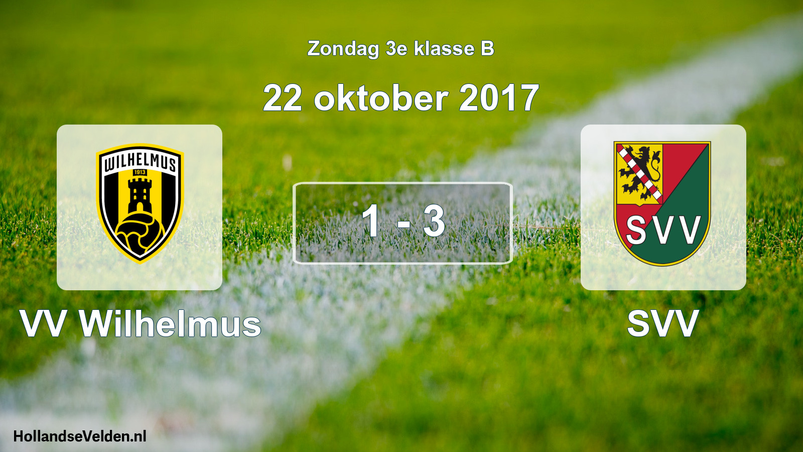 Total number of matches played: VV Wilhelmus - SVV 1 - 3 (22 October 2017)