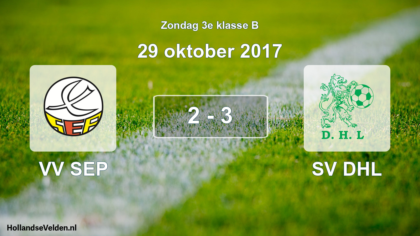 Total number of matches played: VV SEP - SV DHL 2 - 3 (29 October 2017)