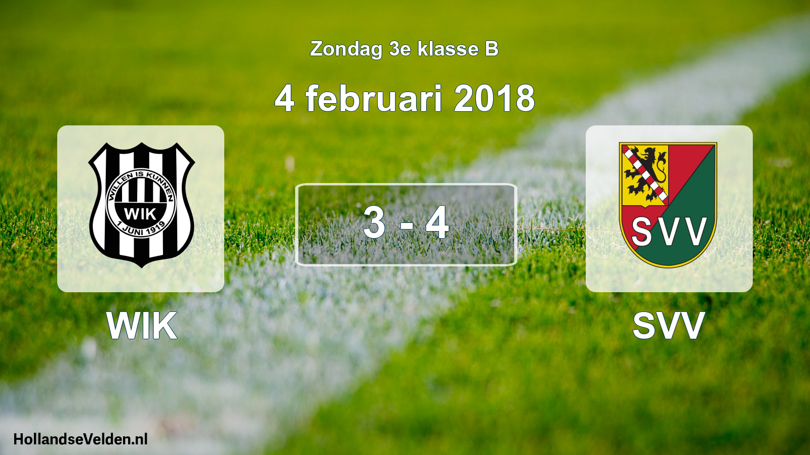 Total number of matches played: WIK - SVV 3 - 4 (4 February 2018)