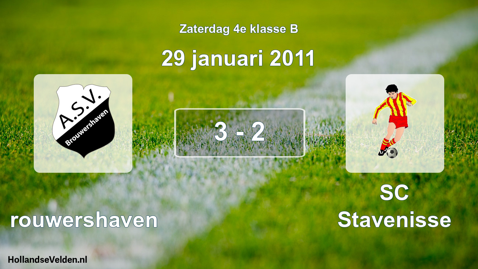 Total number of matches played: Brouwershaven - SC Stavenisse 3 - 2 (29 January 2011)