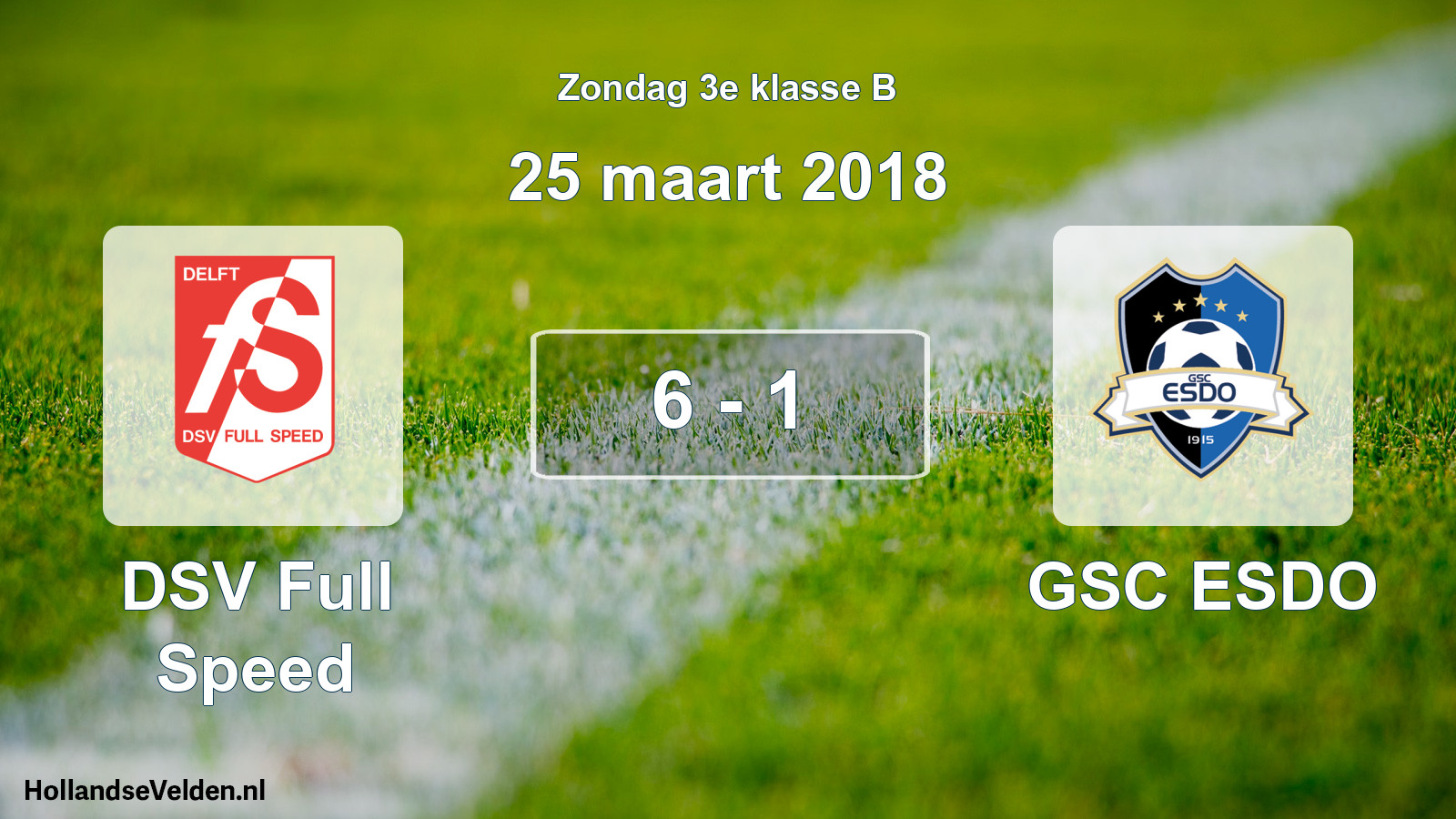 Total number of matches played: DSV Full Speed - GSC ESDO 6 - 1 (25 March 2018)