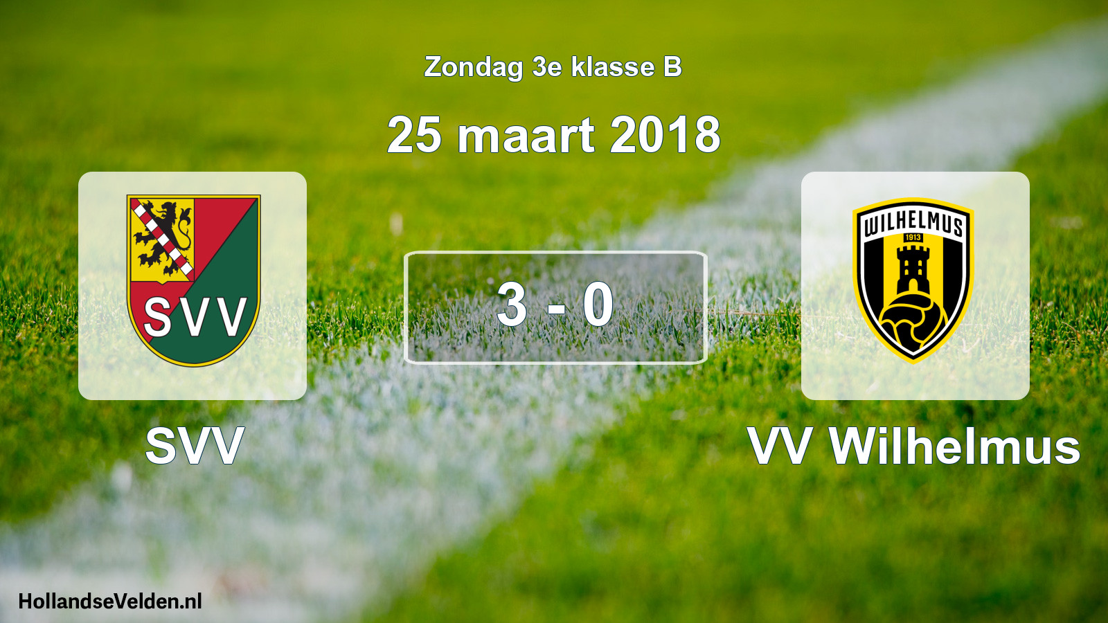 Total number of matches played: SVV - VV Wilhelmus 3 - 0 (25 March 2018)