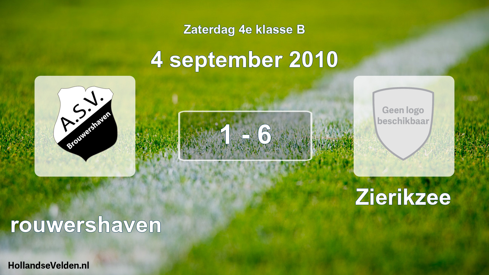 Total number of matches played: Brouwershaven - Zierikzee 1 - 6 (4 September 2010)