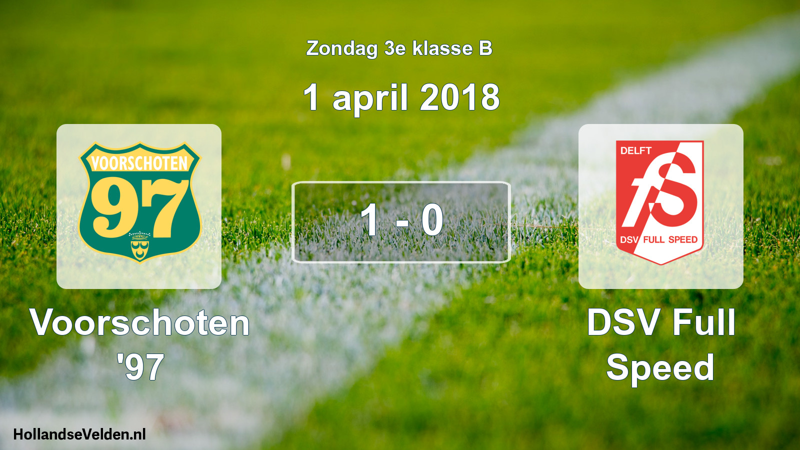 Total number of matches played: Voorschoten '97 - DSV Full Speed 1 - 0 (1 April 2018)