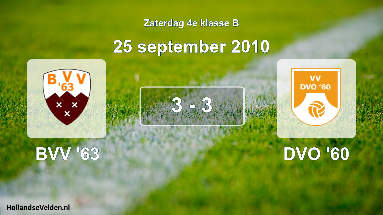 Gespeelde wedstrijd: BVV '63 - DVO '60 3 - 3 (25 september 2010)