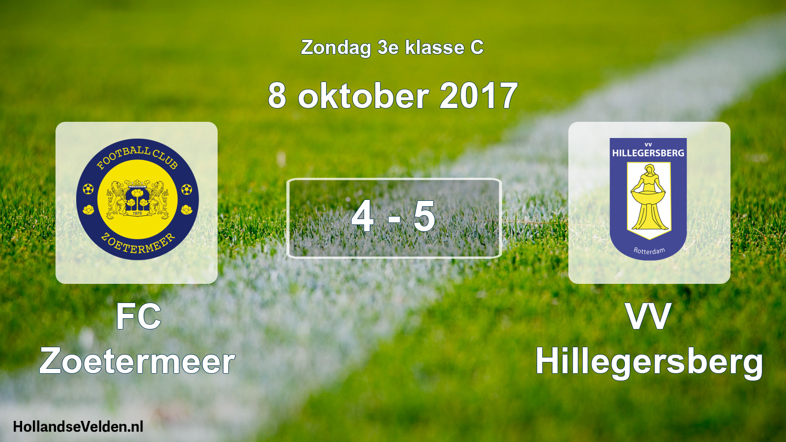 Total number of matches played: FC Zoetermeer - VV Hillegersberg 4 - 5 (8 October 2017)