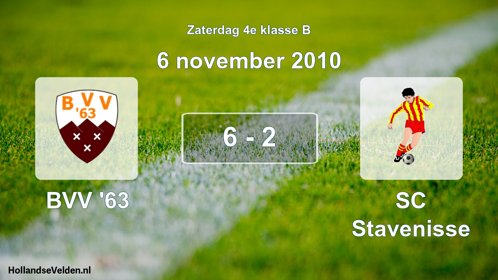 Gespeelde wedstrijd: BVV '63 - SC Stavenisse 6 - 2 (6 november 2010)