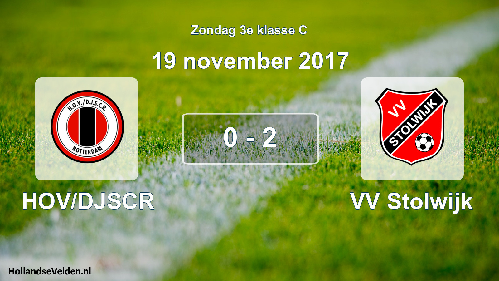 Total number of matches played: HOV/DJSCR - VV Stolwijk 0 - 2 (19 November 2017)