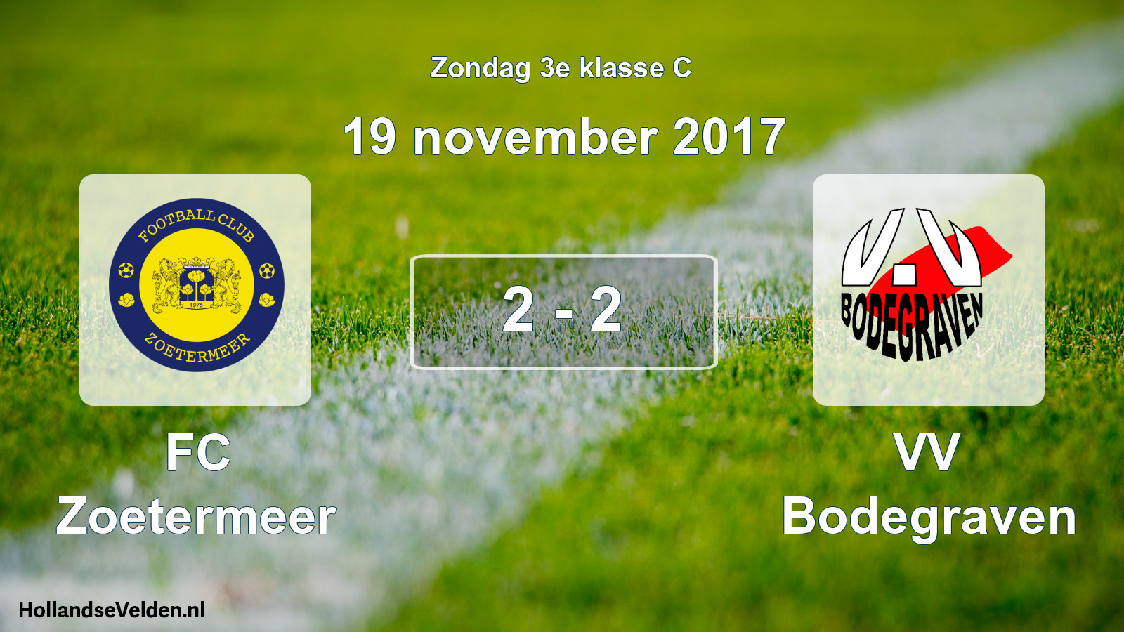 Total number of matches played: FC Zoetermeer - VV Bodegraven 2 - 2 (19 November 2017)
