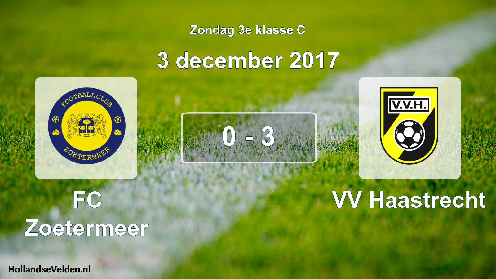 Total number of matches played: FC Zoetermeer - VV Haastrecht 0 - 3 (3 December 2017)