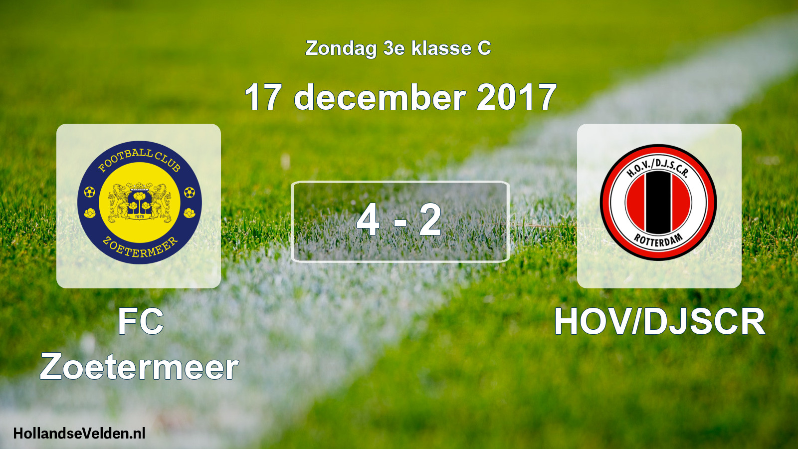 Total number of matches played: FC Zoetermeer - HOV/DJSCR 4 - 2 (17 December 2017)