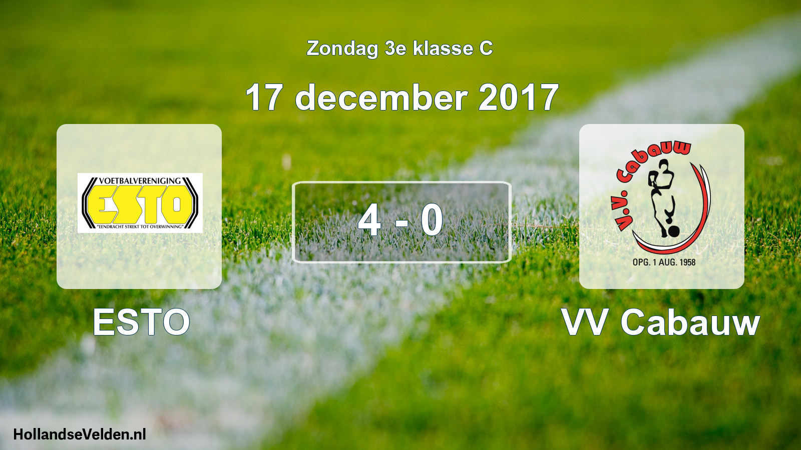 Total number of matches played: ESTO - VV Cabauw 4 - 0 (17 December 2017)