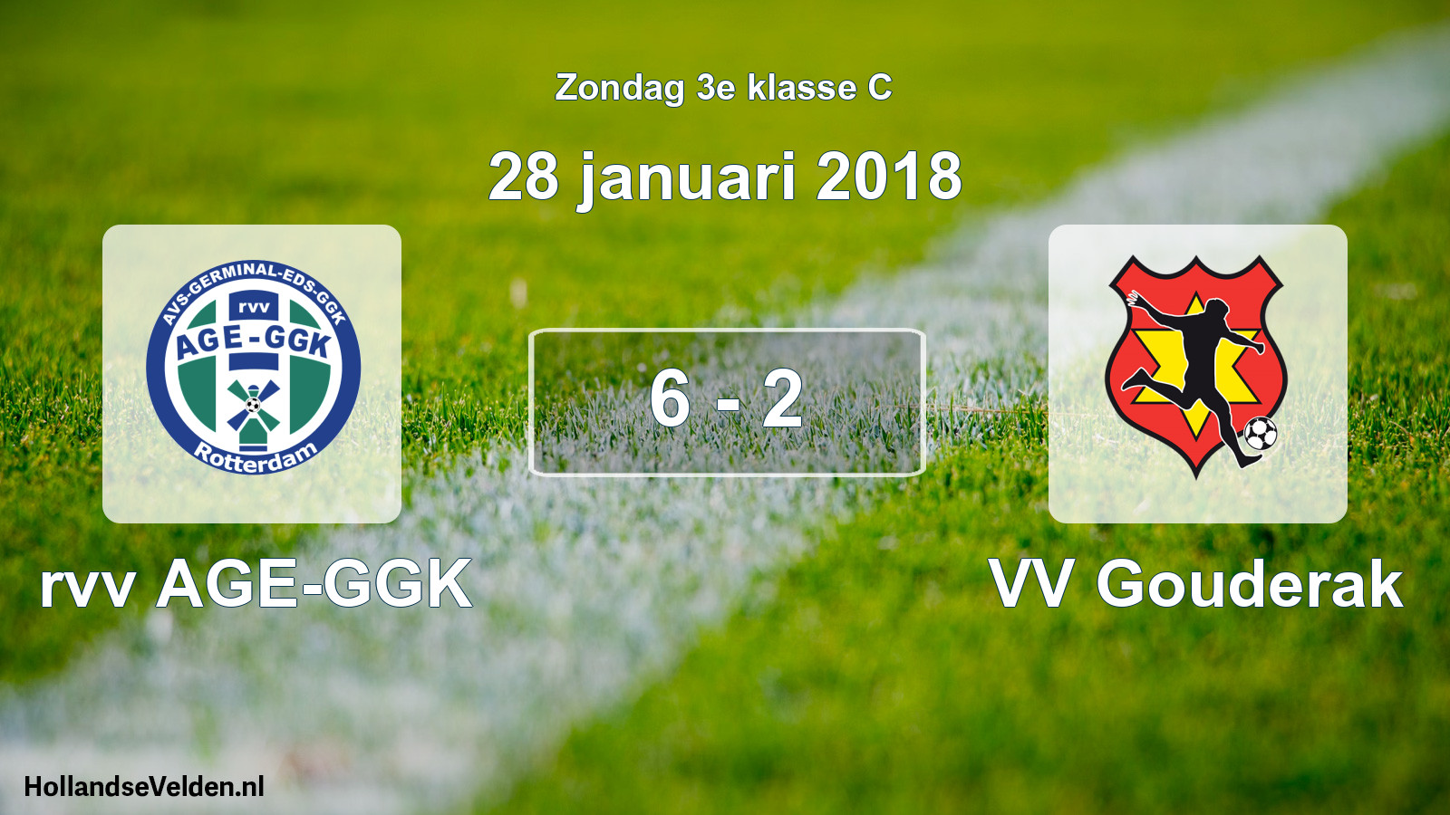 Total number of matches played: rvv AGE-GGK - VV Gouderak 6 - 2 (28 January 2018)