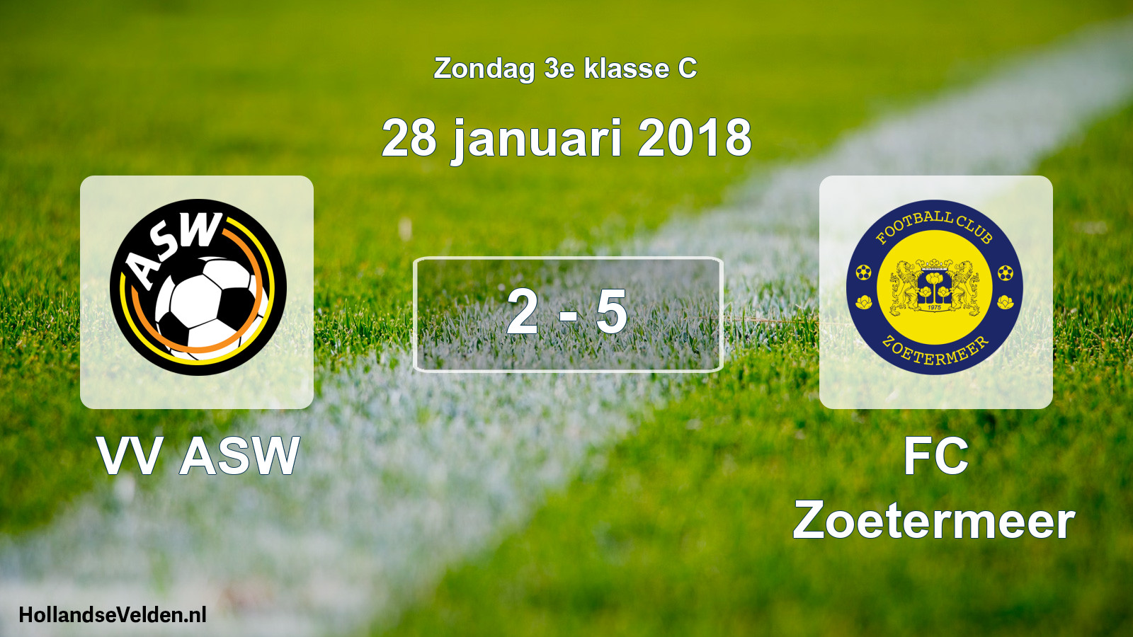 Total number of matches played: VV ASW - FC Zoetermeer 2 - 5 (28 January 2018)