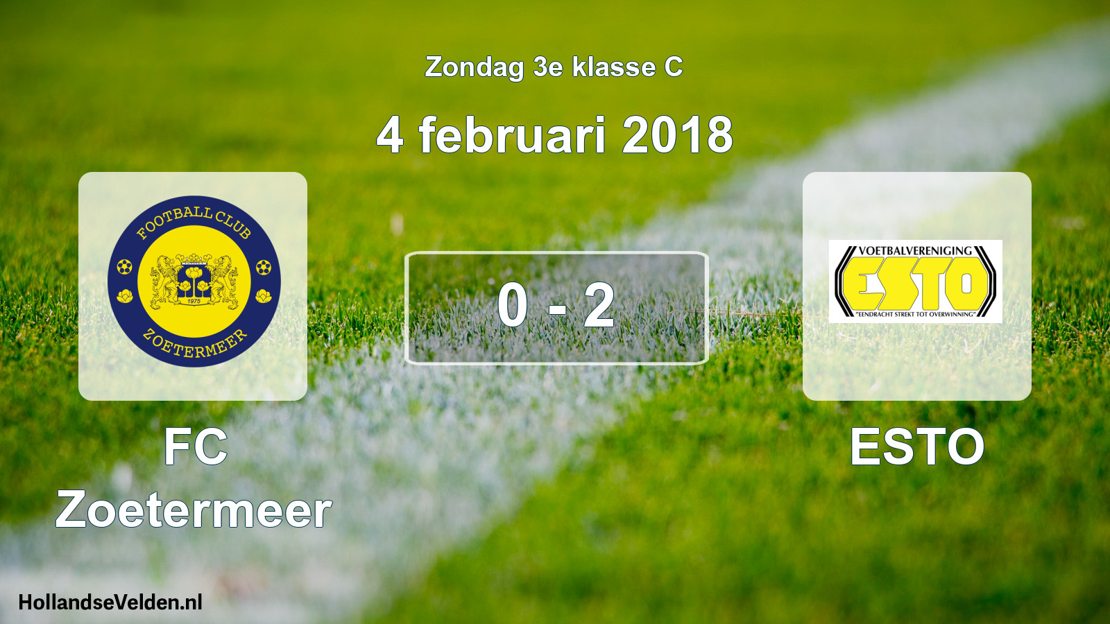 Total number of matches played: FC Zoetermeer - ESTO 0 - 2 (4 February 2018)