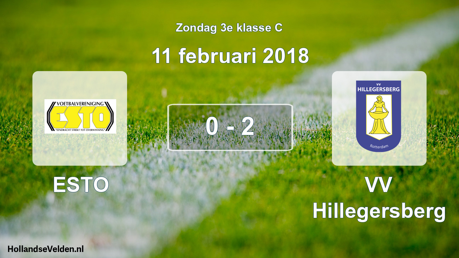Total number of matches played: ESTO - VV Hillegersberg 0 - 2 (11 February 2018)