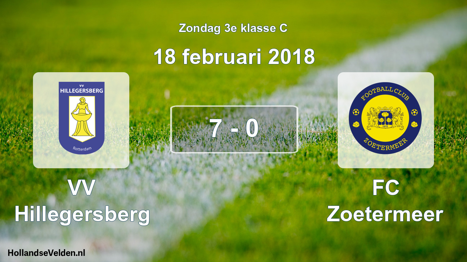 Total number of matches played: VV Hillegersberg - FC Zoetermeer 7 - 0 (18 February 2018)