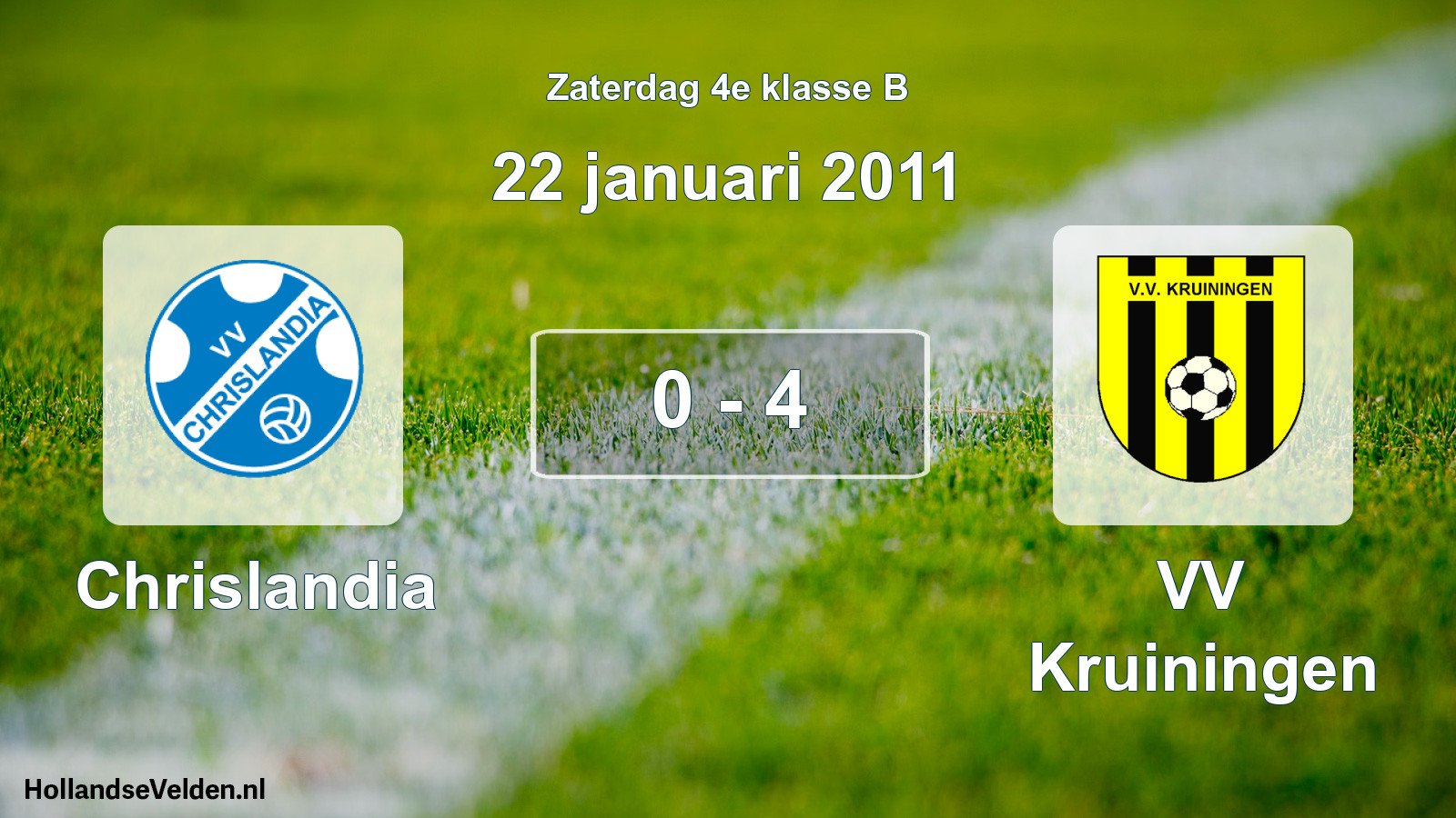 Total number of matches played: Chrislandia - VV Kruiningen 0 - 4 (22 January 2011)