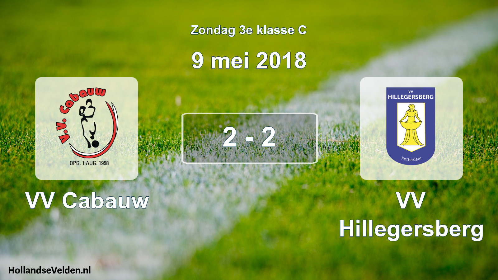 Total number of matches played: VV Cabauw - VV Hillegersberg 2 - 2 (9 May 2018)