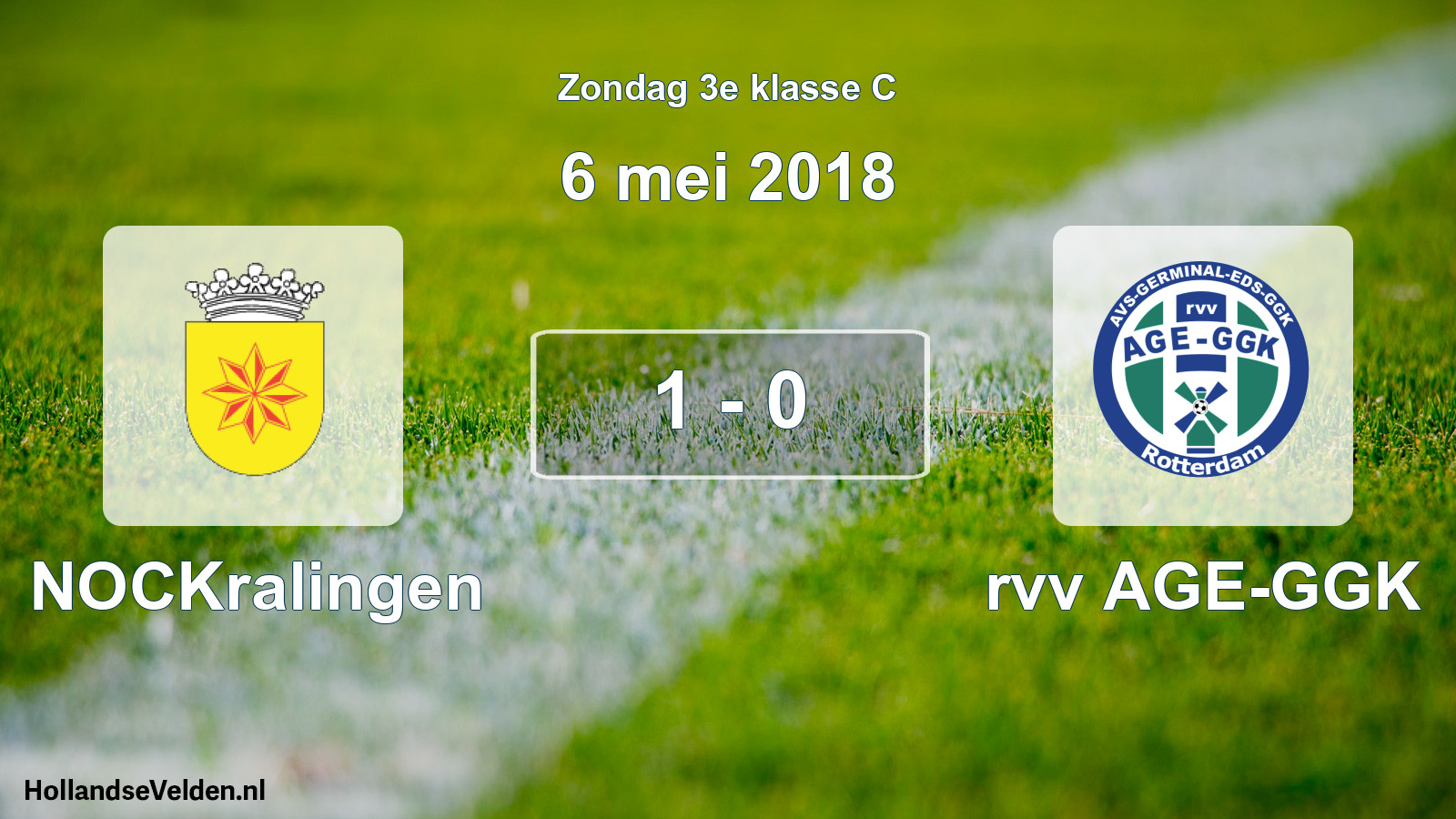 Total number of matches played: NOCKralingen - rvv AGE-GGK 1 - 0 (6 May 2018)