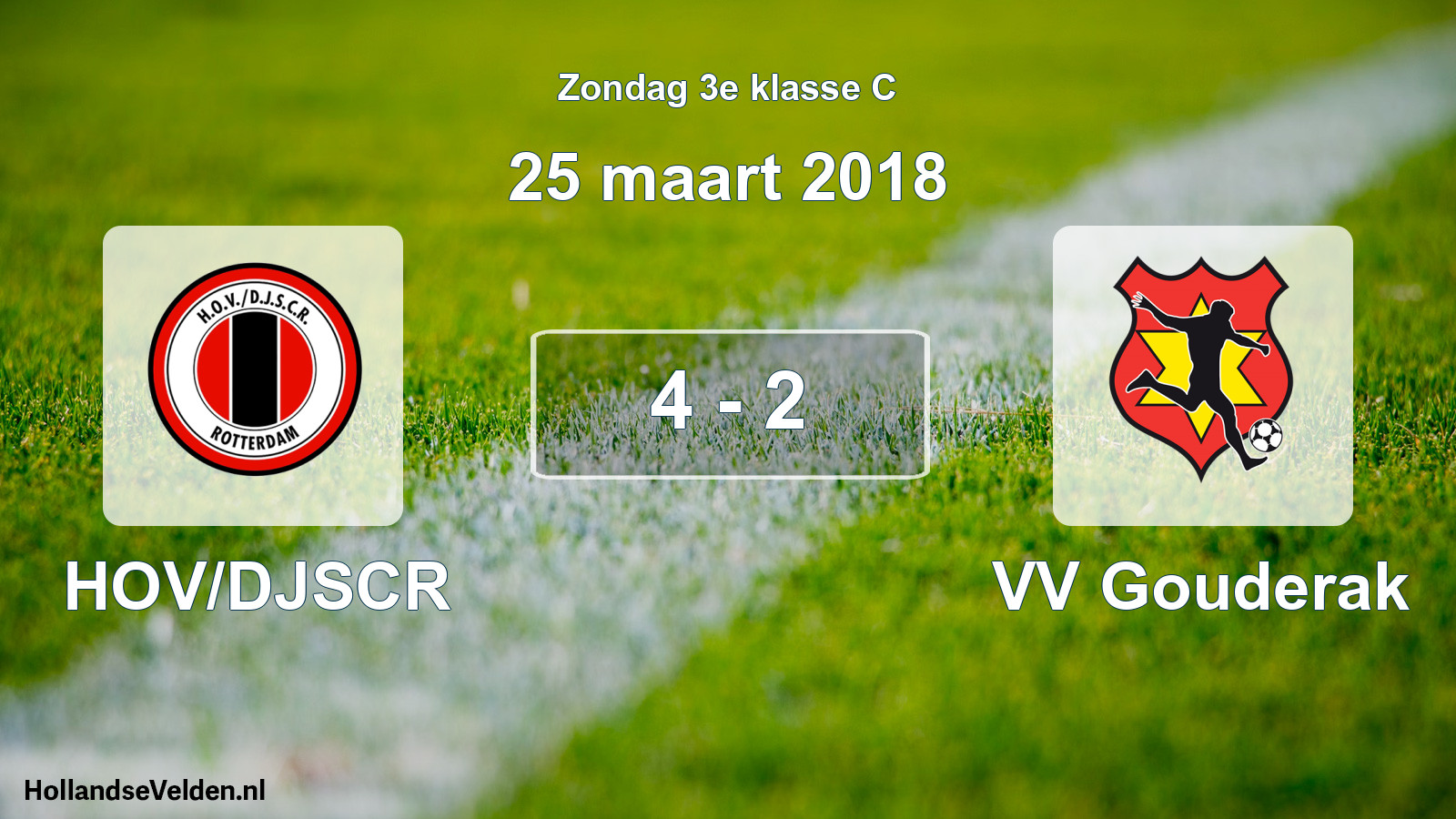 Total number of matches played: HOV/DJSCR - VV Gouderak 4 - 2 (25 March 2018)