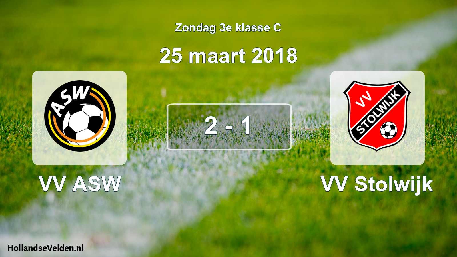 Total number of matches played: VV ASW - VV Stolwijk 2 - 1 (25 March 2018)
