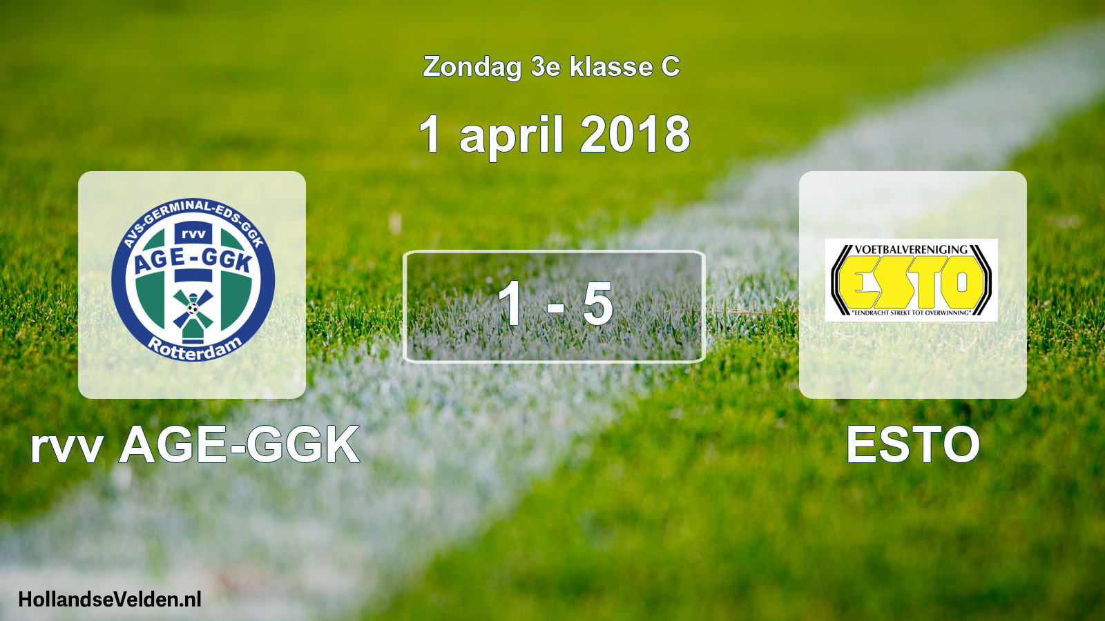 Total number of matches played: rvv AGE-GGK - ESTO 1 - 5 (1 April 2018)