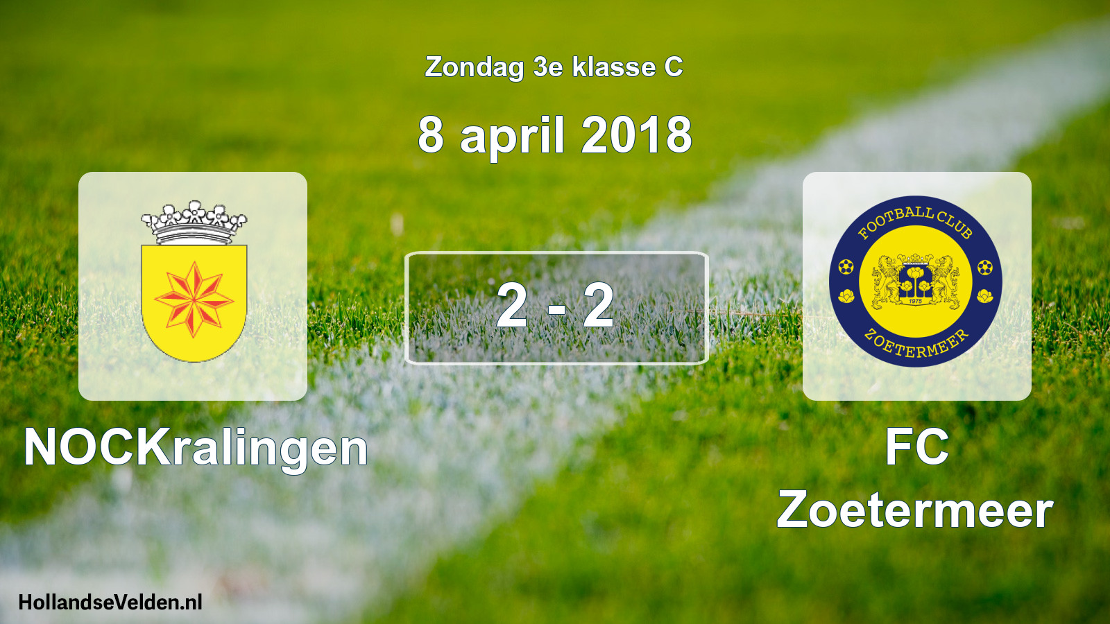 Total number of matches played: NOCKralingen - FC Zoetermeer 2 - 2 (8 April 2018)