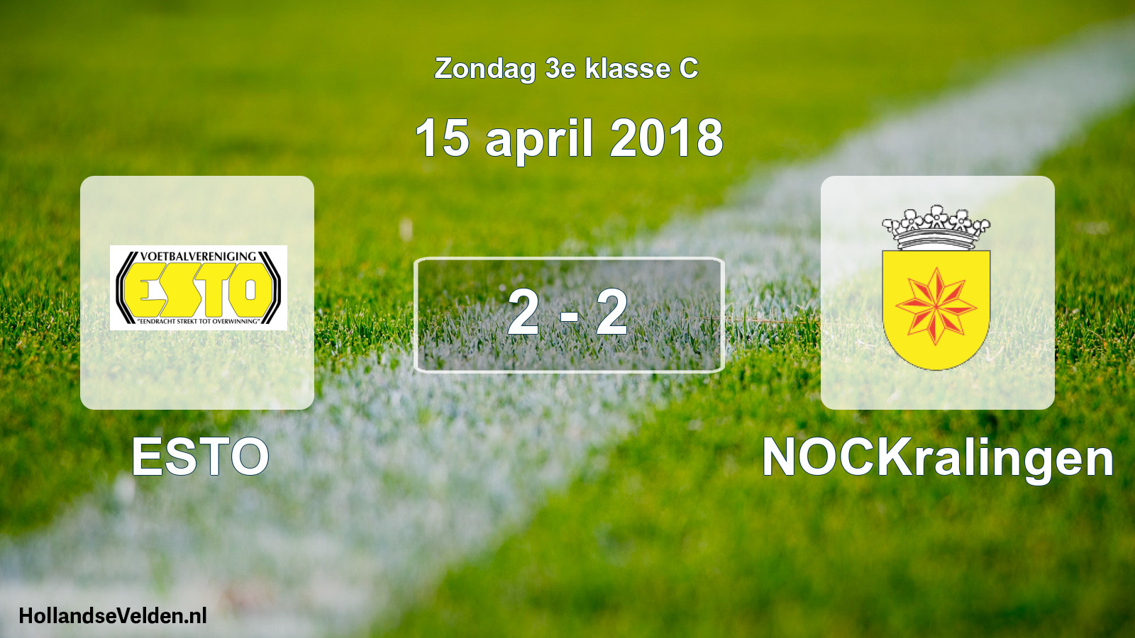 Total number of matches played: ESTO - NOCKralingen 2 - 2 (15 April 2018)