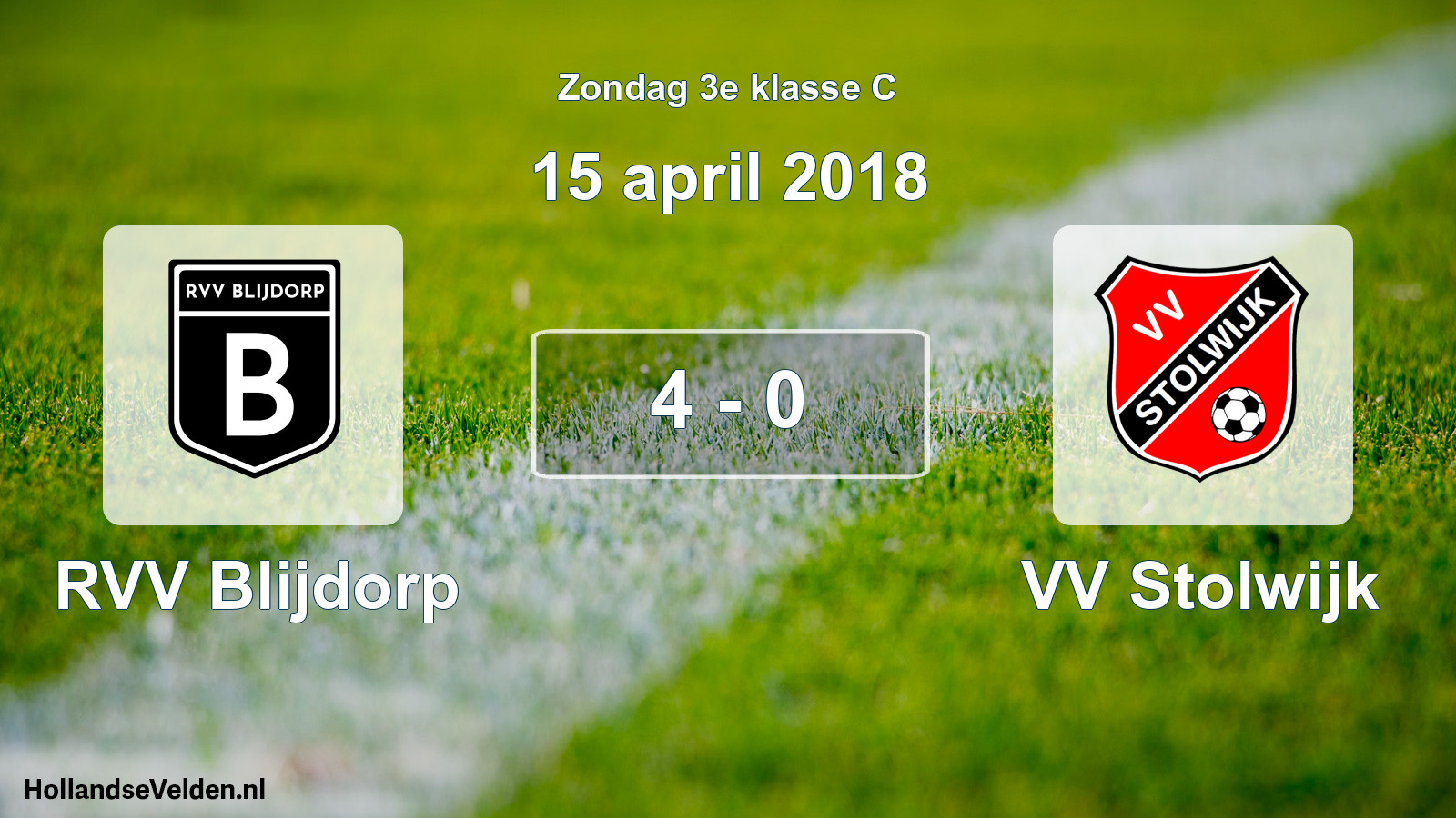Total number of matches played: RVV Blijdorp - VV Stolwijk 4 - 0 (15 April 2018)