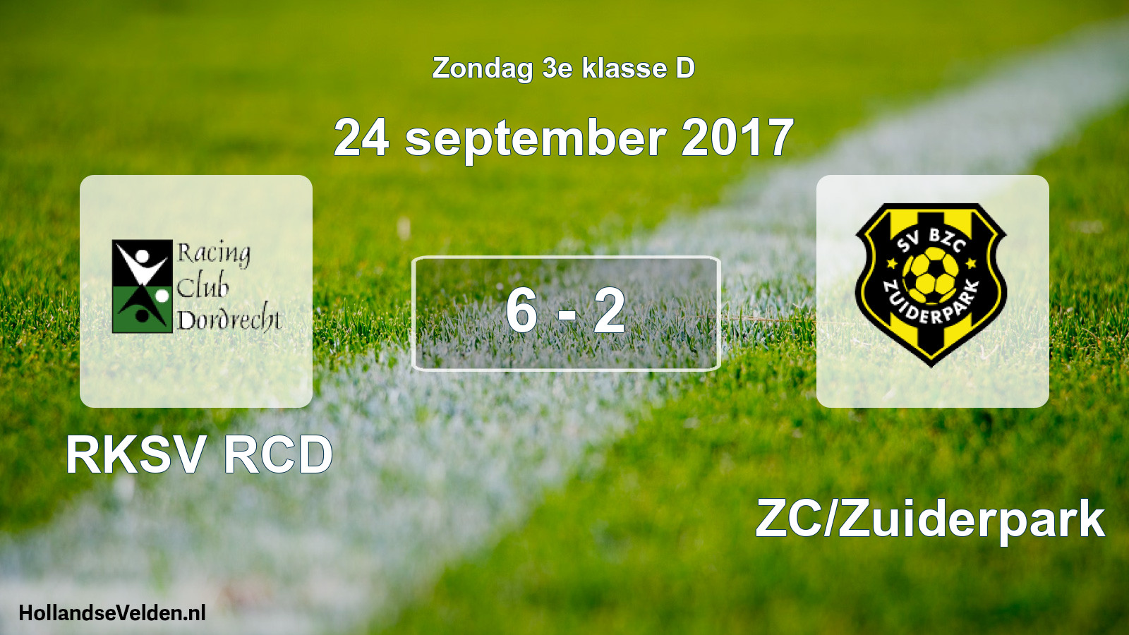 Total number of matches played: RKSV RCD - BZC/Zuiderpark 6 - 2 (24 September 2017)