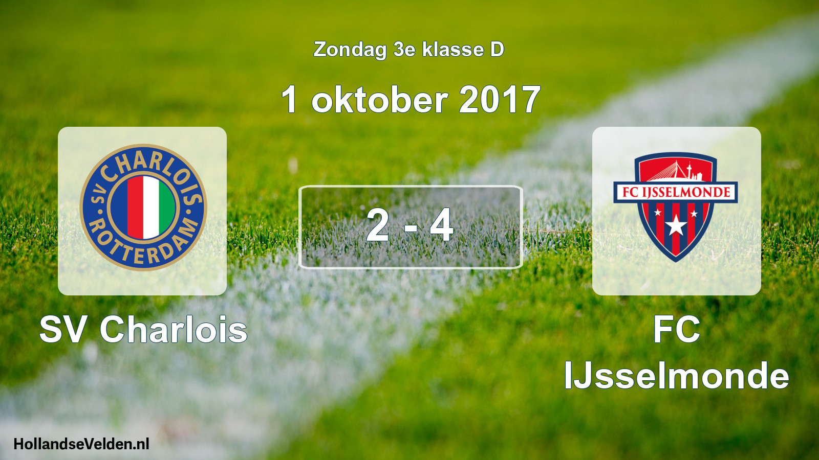 Total number of matches played: SV Charlois - FC IJsselmonde 2 - 4 (1 October 2017)