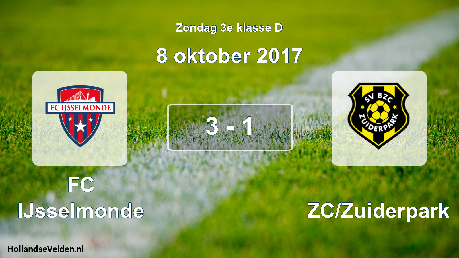 Total number of matches played: FC IJsselmonde - BZC/Zuiderpark 3 - 1 (8 October 2017)