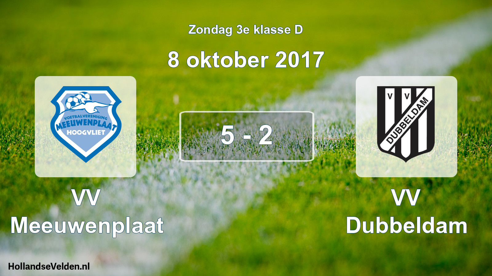 Total number of matches played: VV Meeuwenplaat - VV Dubbeldam 5 - 2 (8 October 2017)