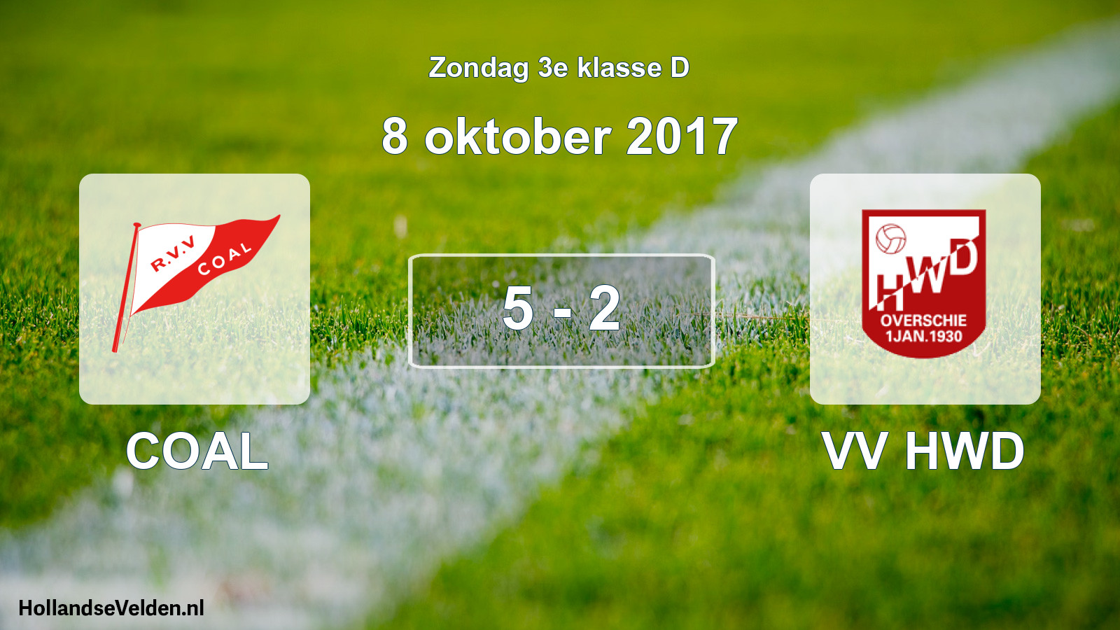 Total number of matches played: COAL - VV HWD 5 - 2 (8 October 2017)