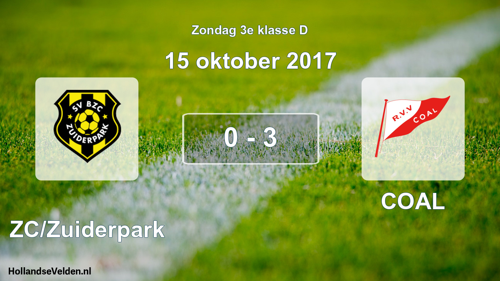 Total number of matches played: BZC/Zuiderpark - COAL 0 - 3 (15 October 2017)
