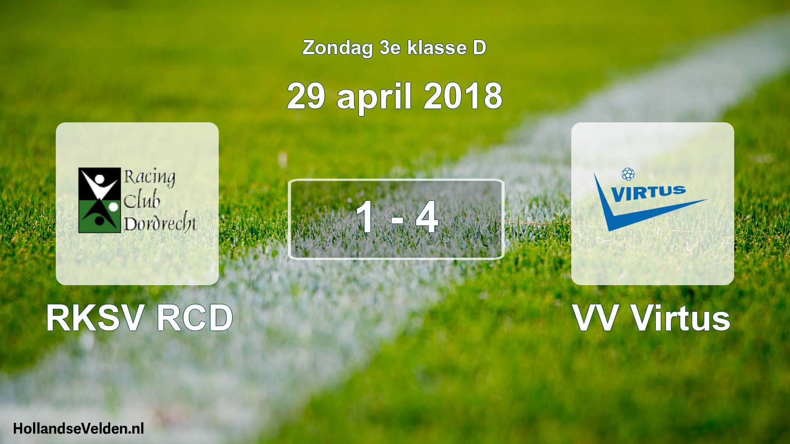 Total number of matches played: RKSV RCD - VV Virtus 1 - 4 (29 April 2018)