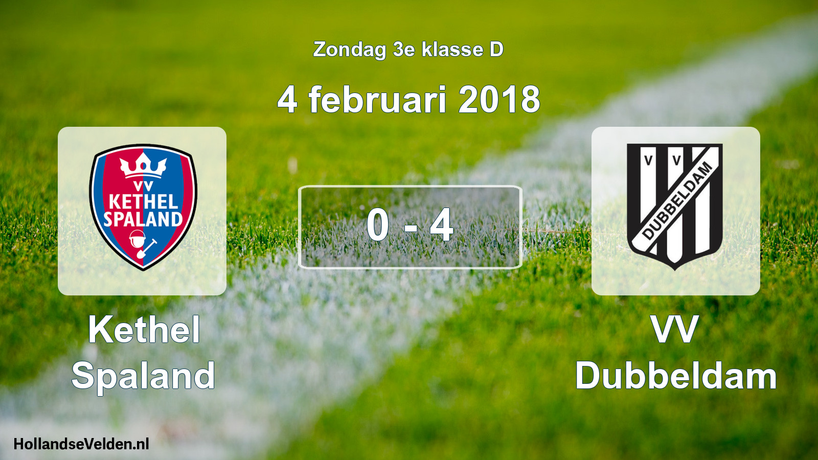 Total number of matches played: Kethel Spaland - VV Dubbeldam 0 - 4 (4 February 2018)