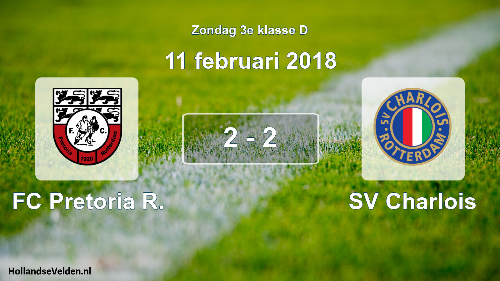 Total number of matches played: FC Pretoria R. - SV Charlois 2 - 2 (11 February 2018)