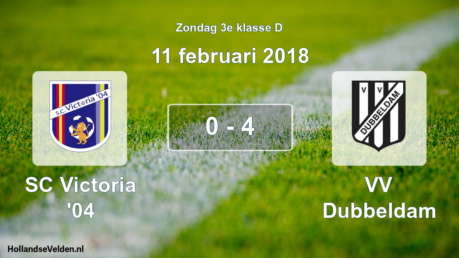 Total number of matches played: SC Victoria '04 - VV Dubbeldam 0 - 4 (11 February 2018)