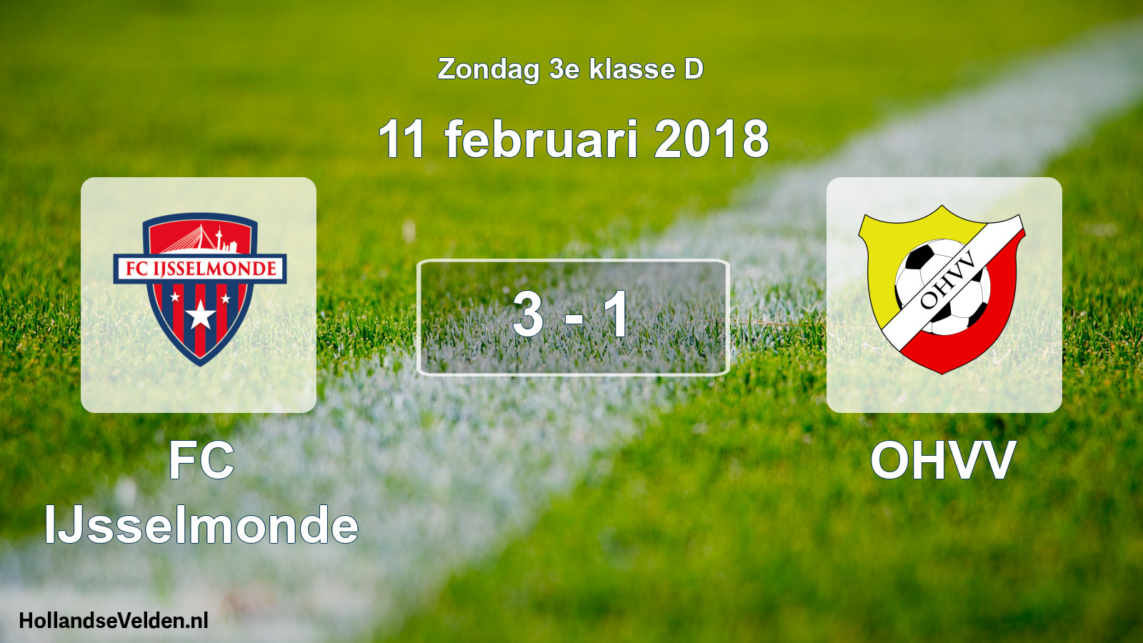 Total number of matches played: FC IJsselmonde - OHVV 3 - 1 (11 February 2018)