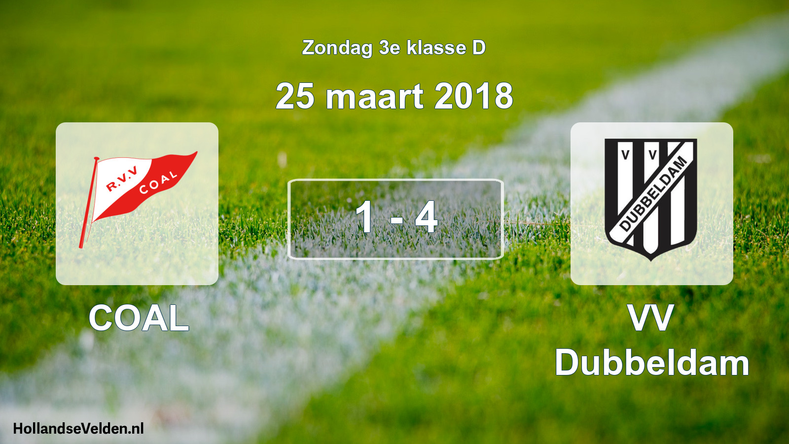 Total number of matches played: COAL - VV Dubbeldam 1 - 4 (25 March 2018)