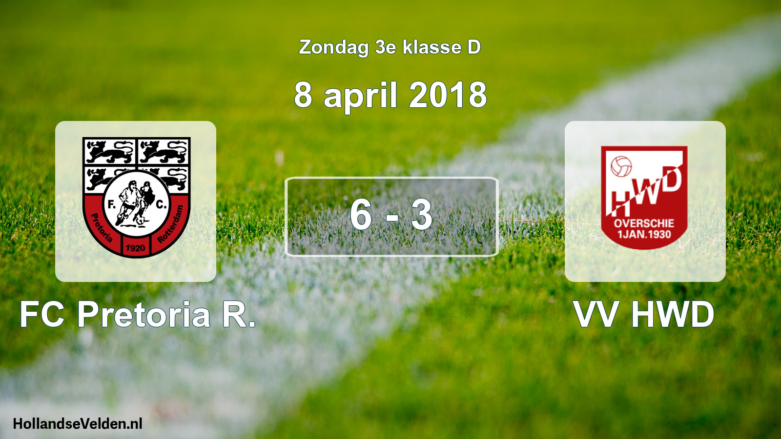 Total number of matches played: FC Pretoria R. - VV HWD 6 - 3 (8 April 2018)
