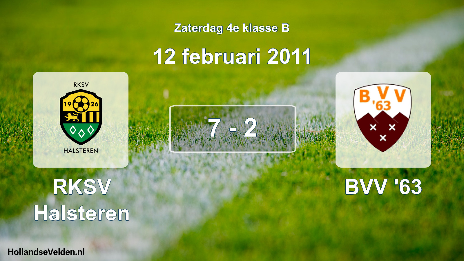 Gespeelde wedstrijd: RKSV Halsteren - BVV '63 7 - 2 (12 februari 2011)