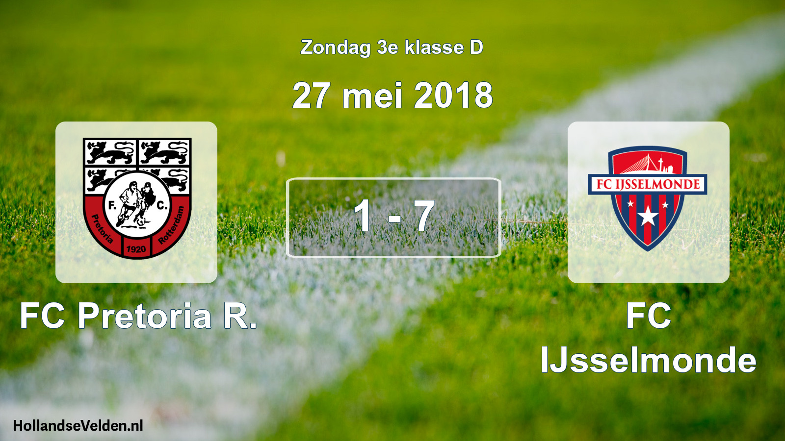 Total number of matches played: FC Pretoria R. - FC IJsselmonde 1 - 7 (27 May 2018)