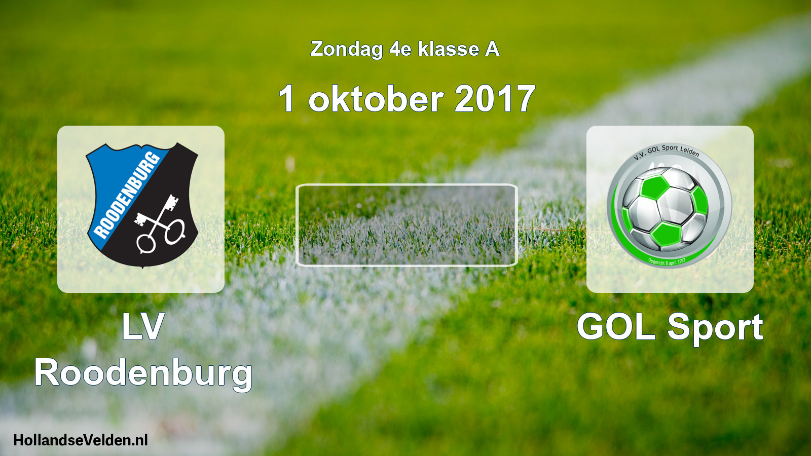 Scheduled Match: LV Roodenburg - GOL Sport (1 October 2017)