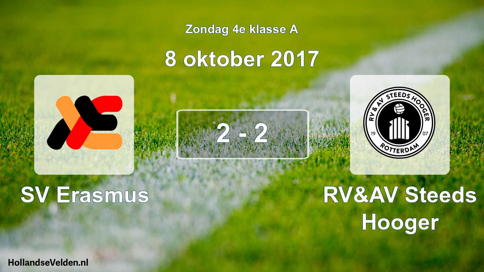 Total number of matches played: SV Erasmus - RV&AV Steeds Hooger 2 - 2 (8 October 2017)