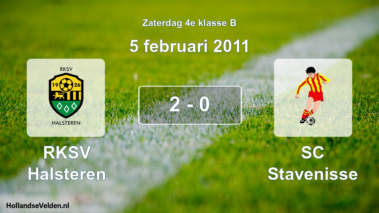 Total number of matches played: RKSV Halsteren - SC Stavenisse 2 - 0 (5 February 2011)