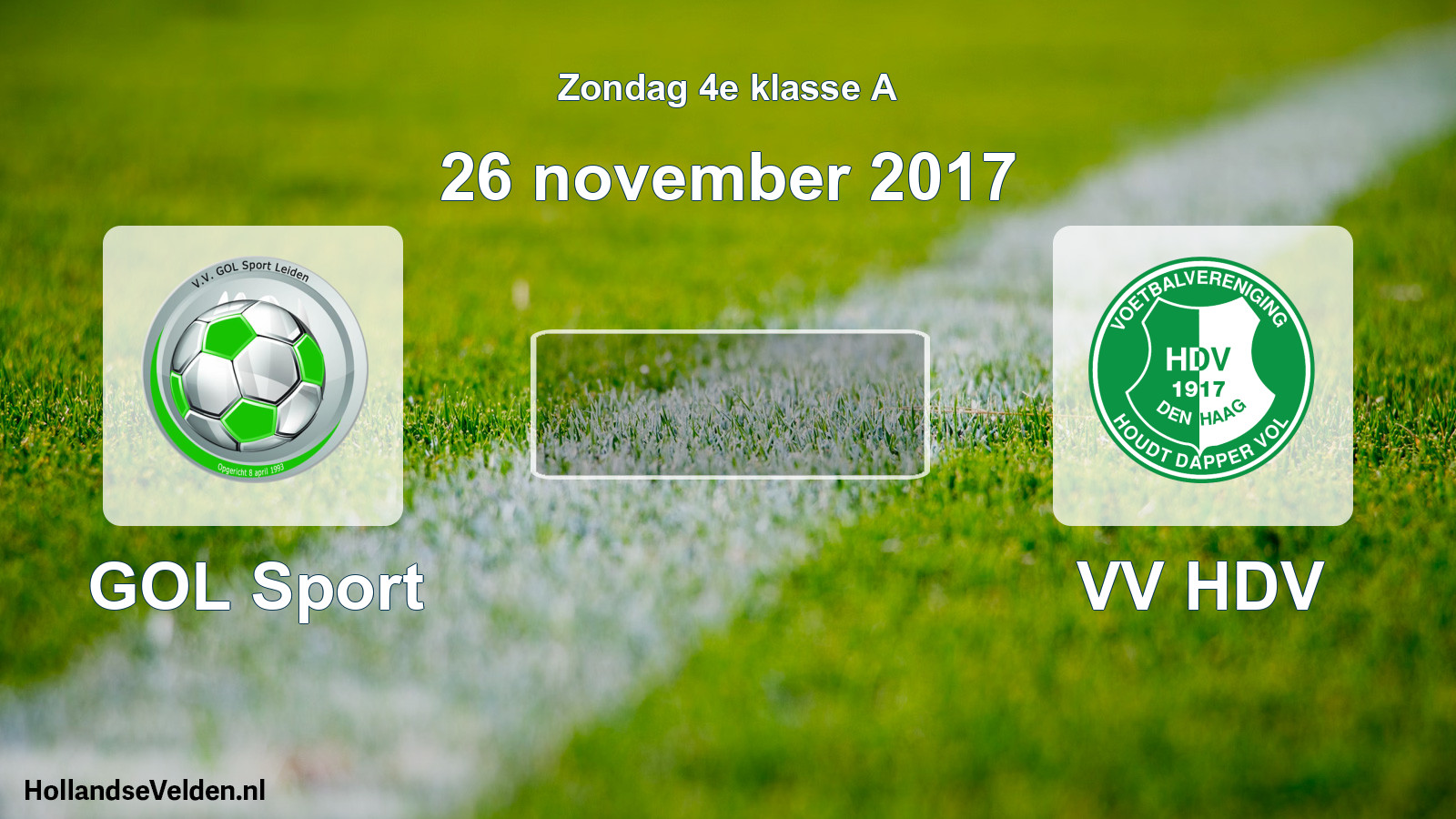 Scheduled Match: GOL Sport - VV HDV (26 November 2017)